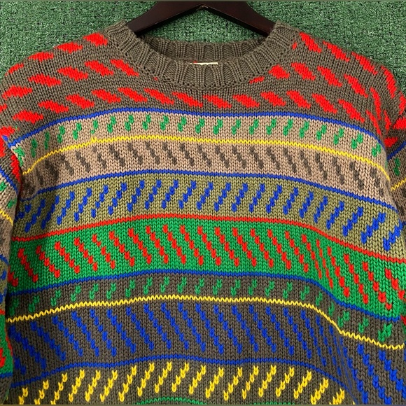 VTG 80’s Esprit Sport 100% Wool Colorful Geometric Patterned Sweater SZ Small - Picture 2 of 6